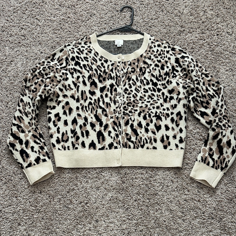 A New Day Animal Print Button-Up Cardigan